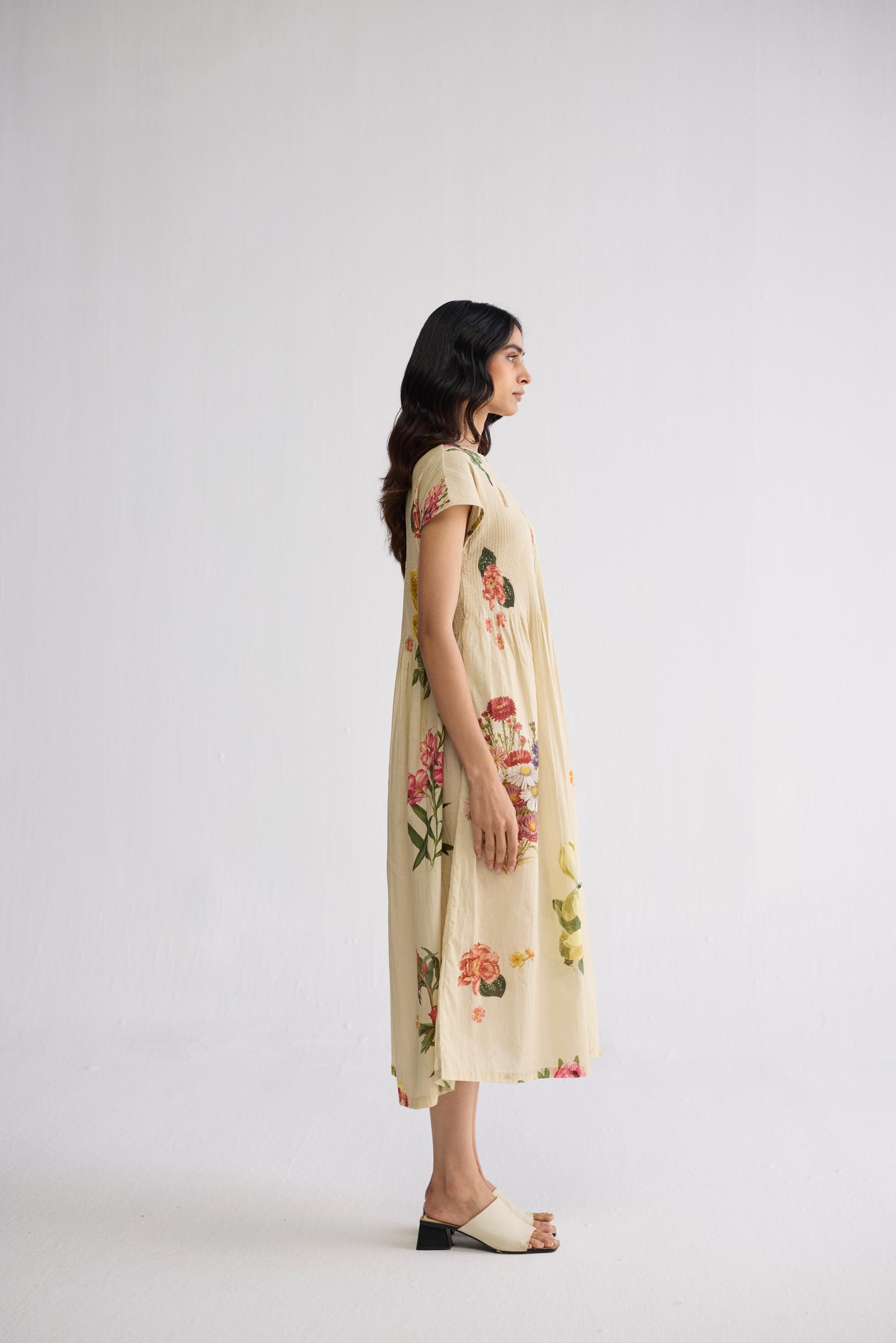 PRIMAVERA COTTON PINTUCKS DRESS