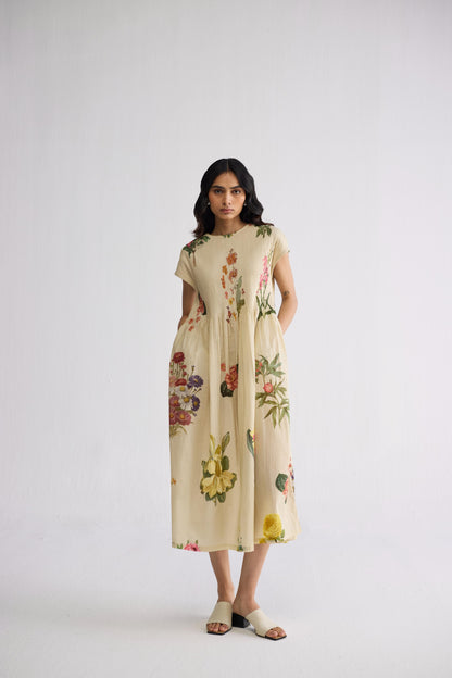 PRIMAVERA COTTON PINTUCKS DRESS