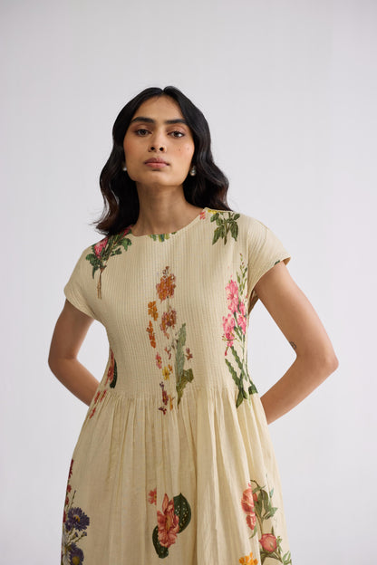 PRIMAVERA COTTON PINTUCKS DRESS