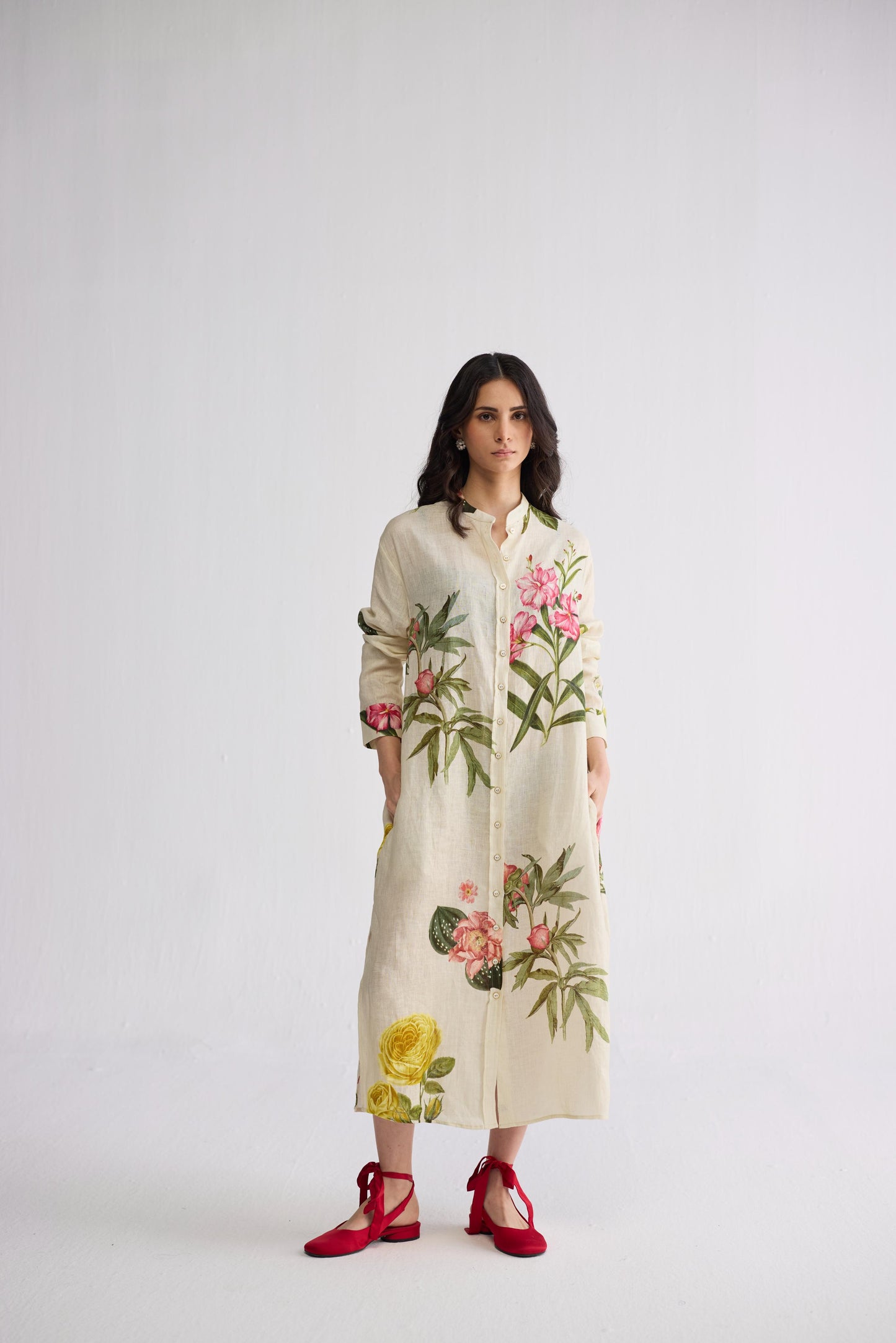 PRIMAVERA LINEN SHIRT DRESS