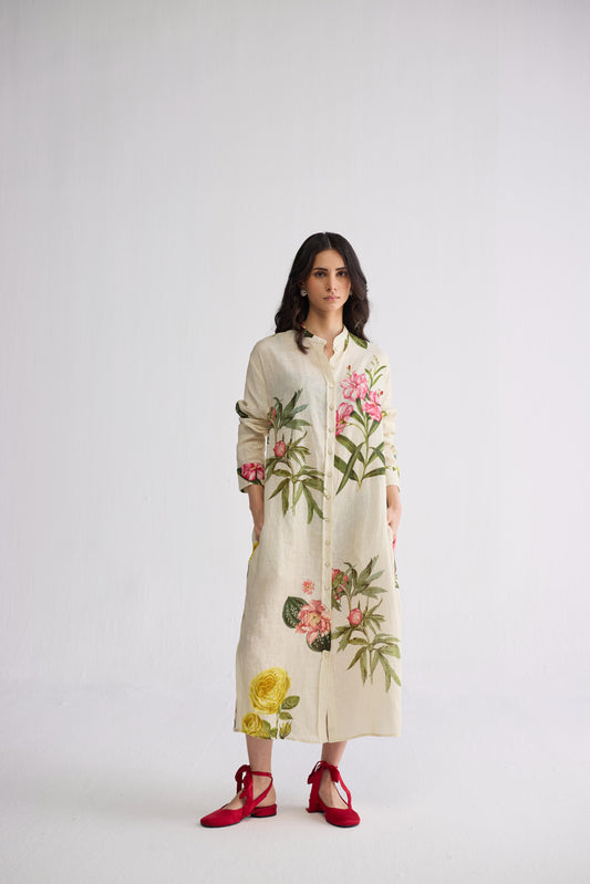 PRIMAVERA LINEN SHIRT DRESS