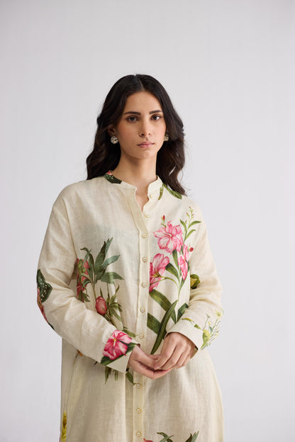 PRIMAVERA LINEN SHIRT DRESS