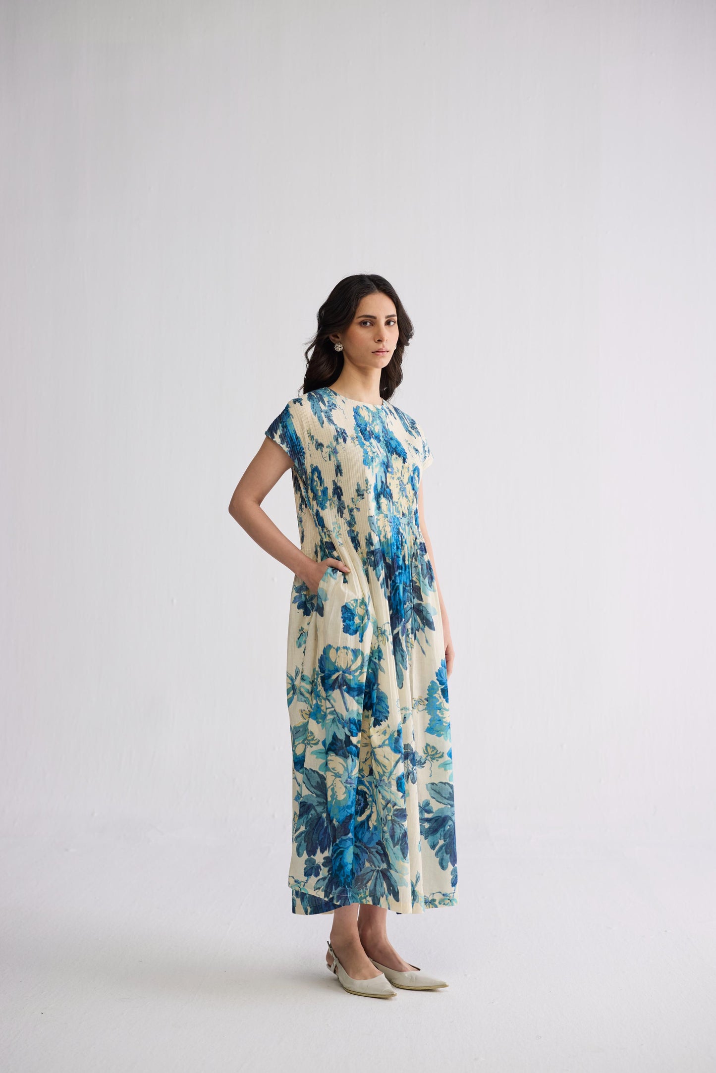 ROYAL PARADISE PINTUCKS DRESS