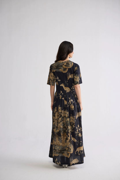 BANYAN HALF PLEATED DRESS