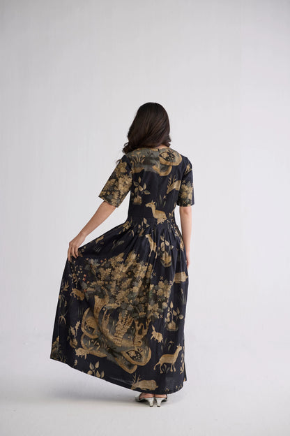 BANYAN HALF PLEATED DRESS