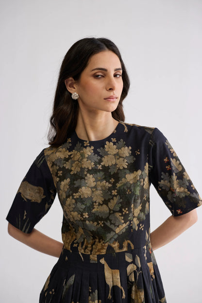 BANYAN HALF PLEATED DRESS