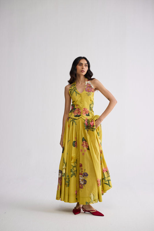 ROMY HALTERNECK WAISTCOAT & SKIRT SET