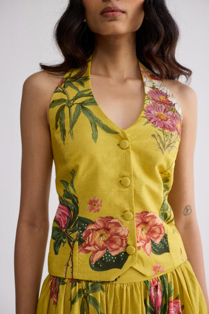 ROMY HALTERNECK WAISTCOAT & SKIRT SET