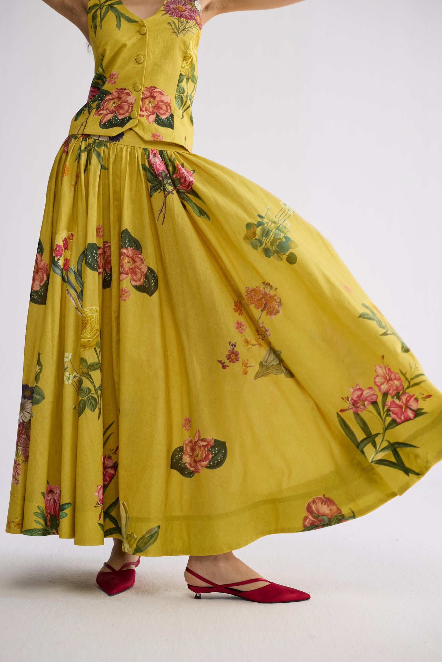 ROMY HALTERNECK WAISTCOAT & SKIRT SET