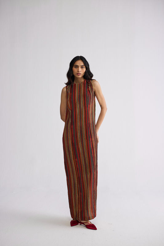JILIAN CREPE PINTUCKS DRESS