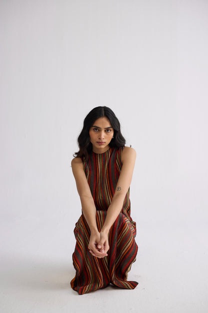 JILIAN CREPE PINTUCKS DRESS