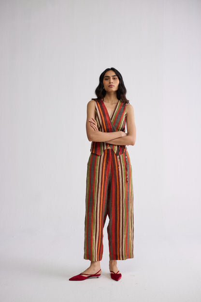 JILIAN TIE UP WAISTCOAT & PANTS SET