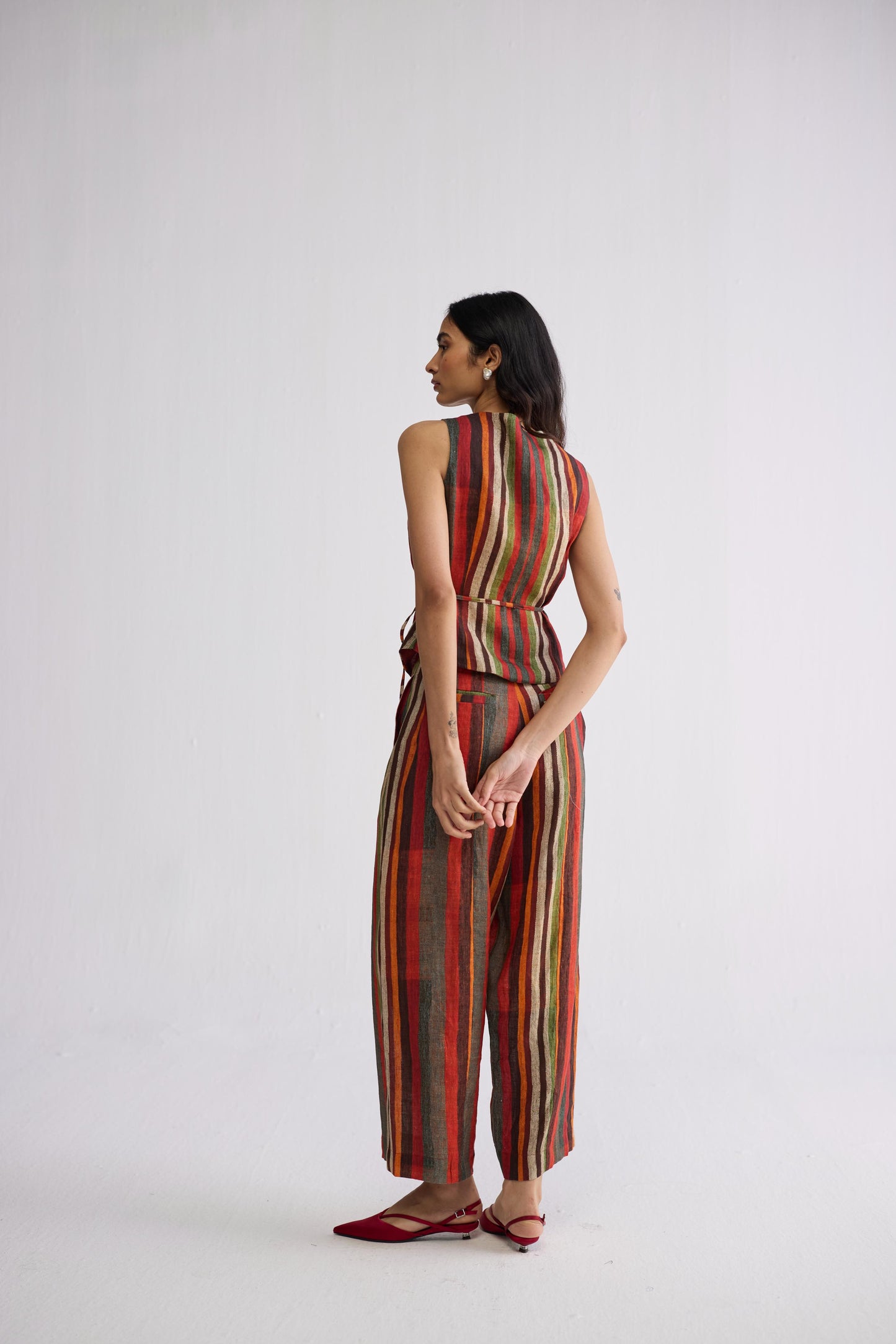 JILIAN TIE UP WAISTCOAT & PANTS SET