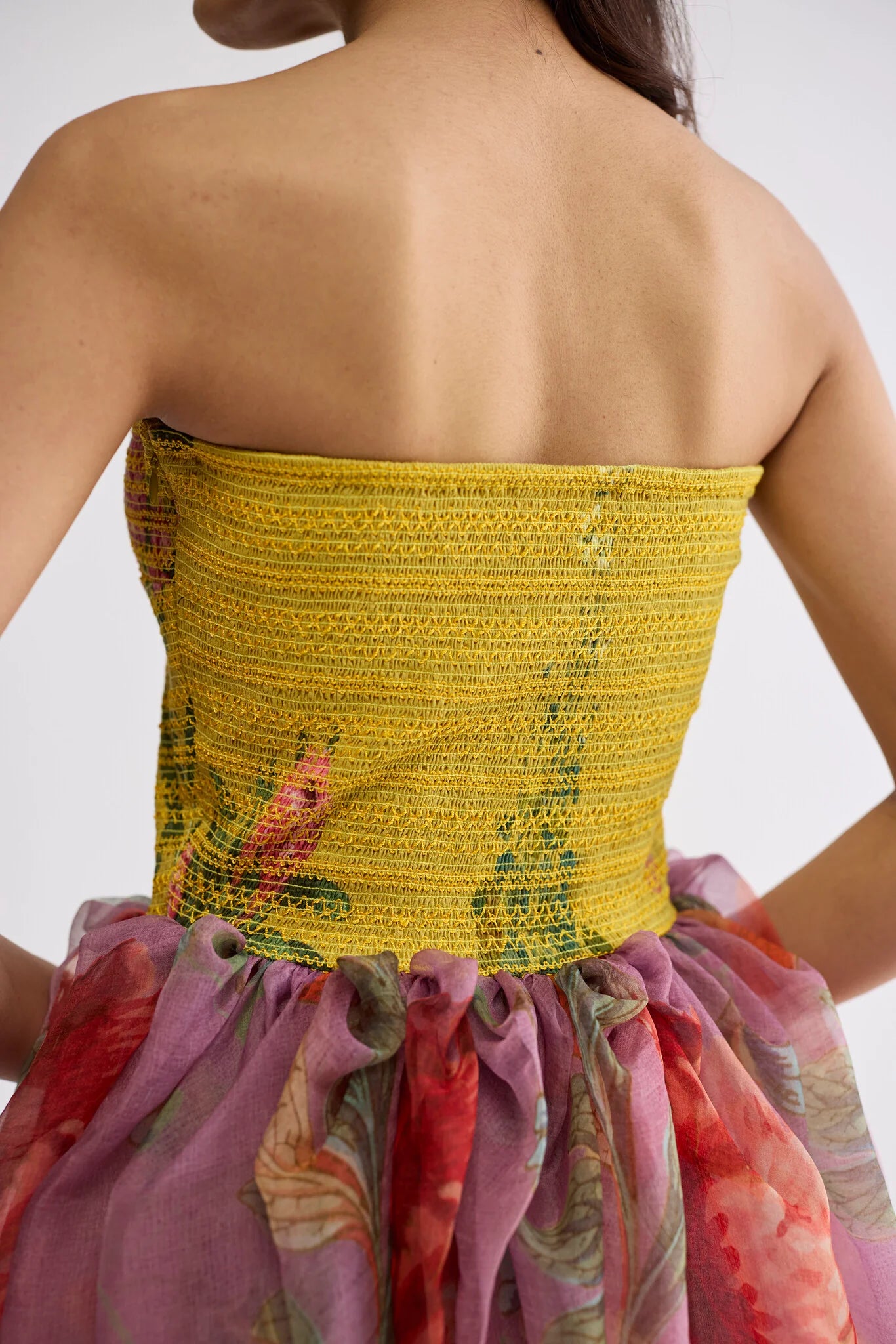 BERRY SMOCKED ORGANZA DRESS