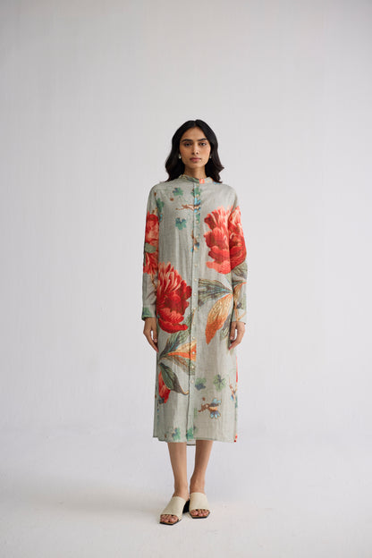 CABBAGE LINEN SHIRT DRESS