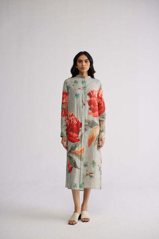 CABBAGE LINEN SHIRT DRESS