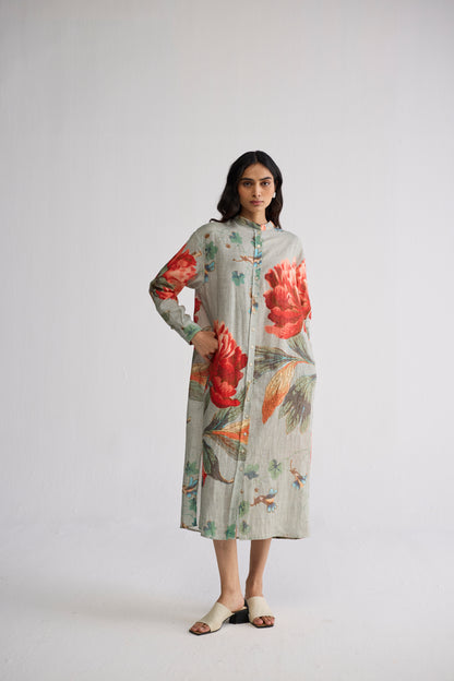 CABBAGE LINEN SHIRT DRESS