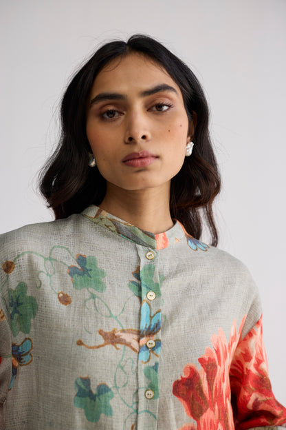 CABBAGE LINEN SHIRT DRESS