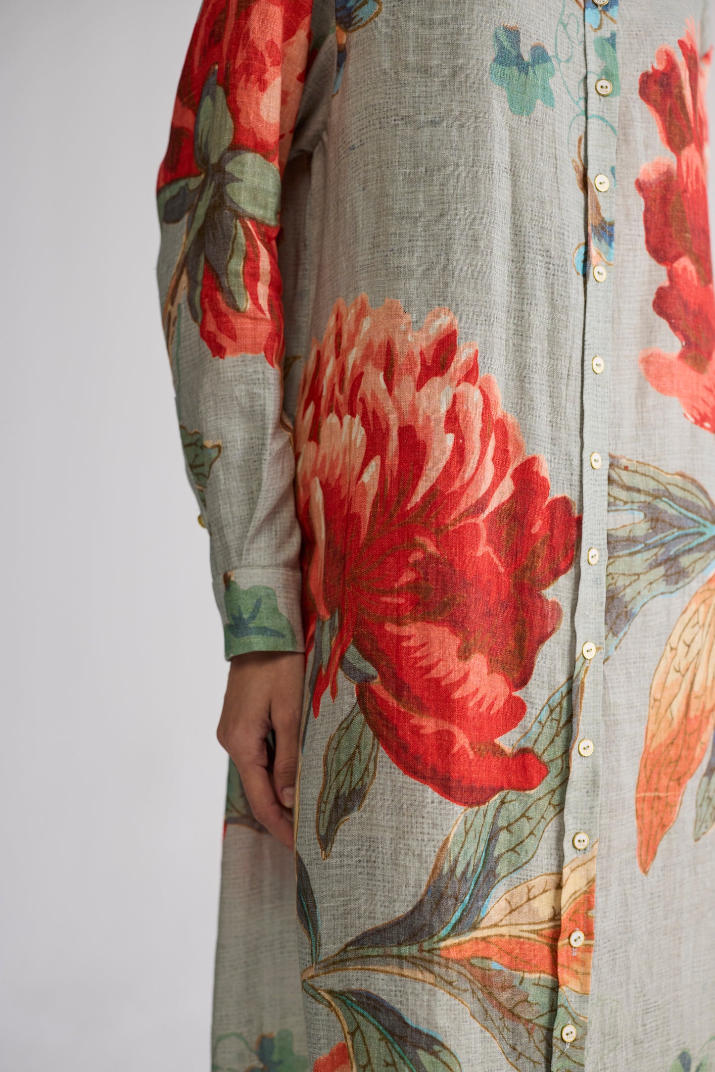 CABBAGE LINEN SHIRT DRESS