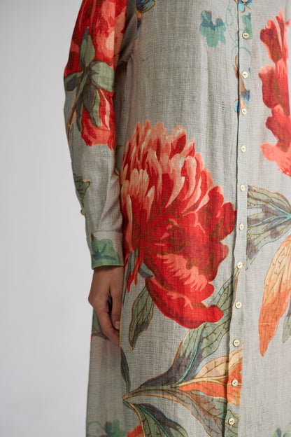 CABBAGE LINEN SHIRT DRESS