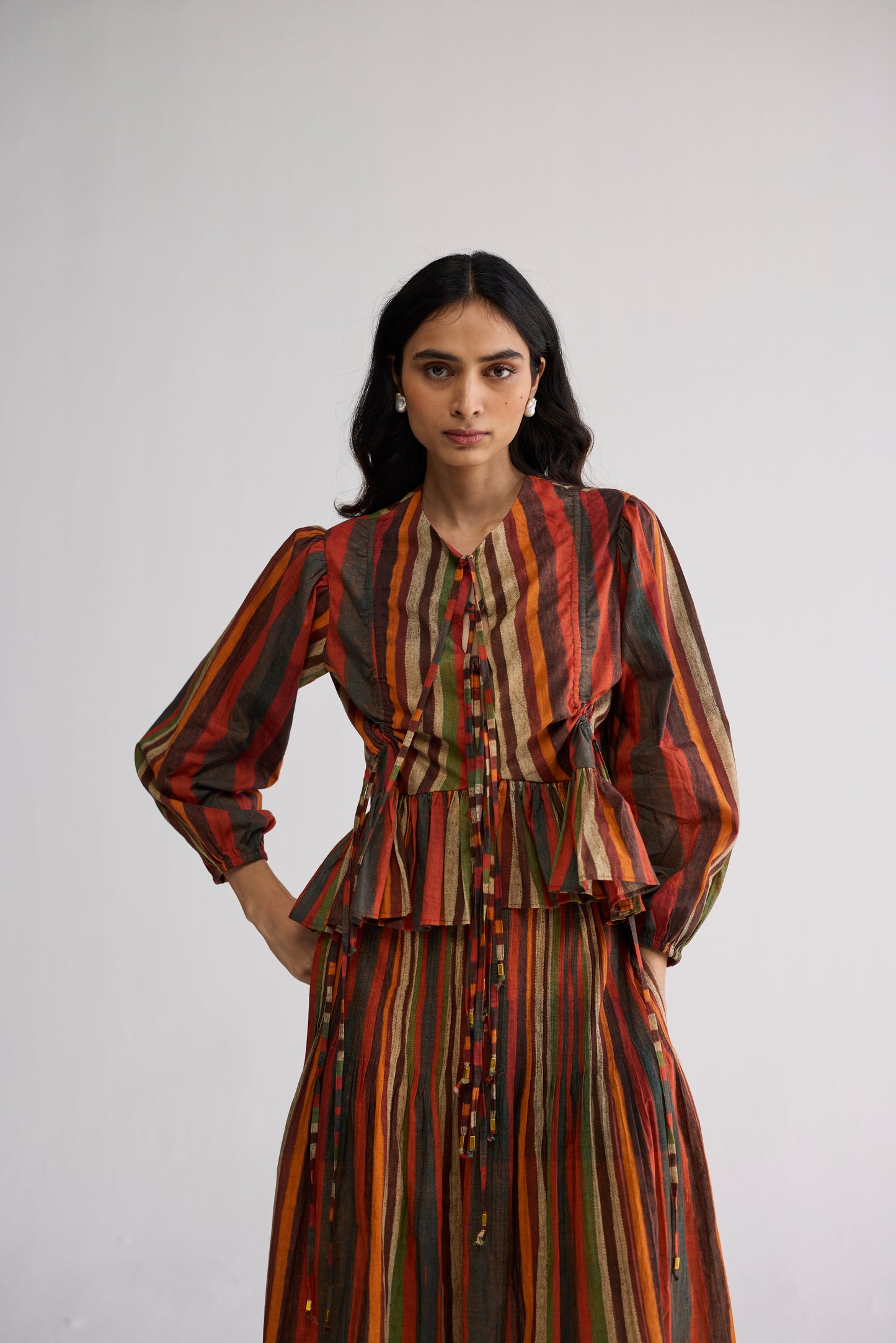 JILIAN TOP & PINTUCKS SKIRT SET