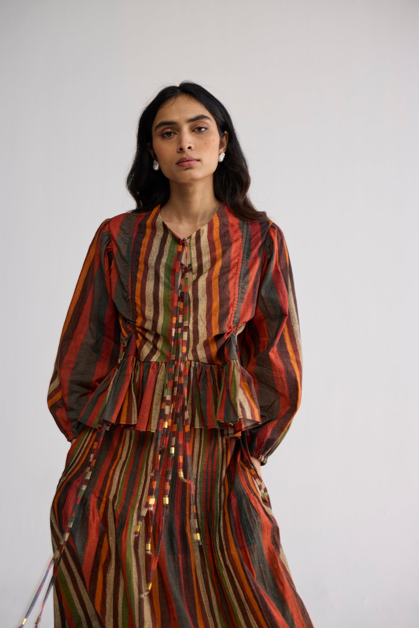 JILIAN TOP & PINTUCKS SKIRT SET