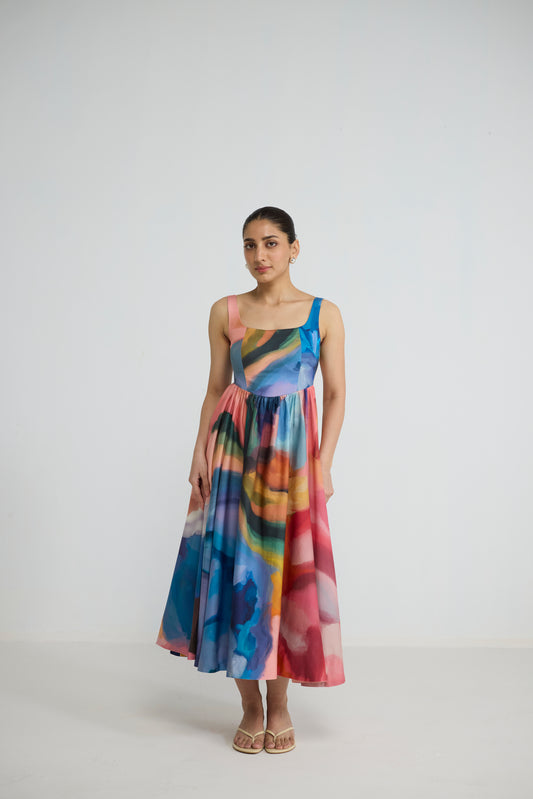 RAINBOW GARDEN CHERRY DRESS