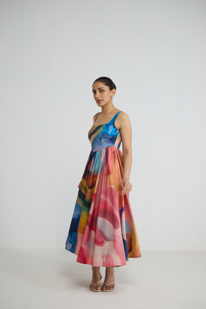 RAINBOW GARDEN CHERRY DRESS