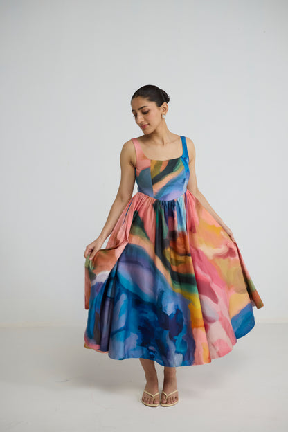 RAINBOW GARDEN CHERRY DRESS