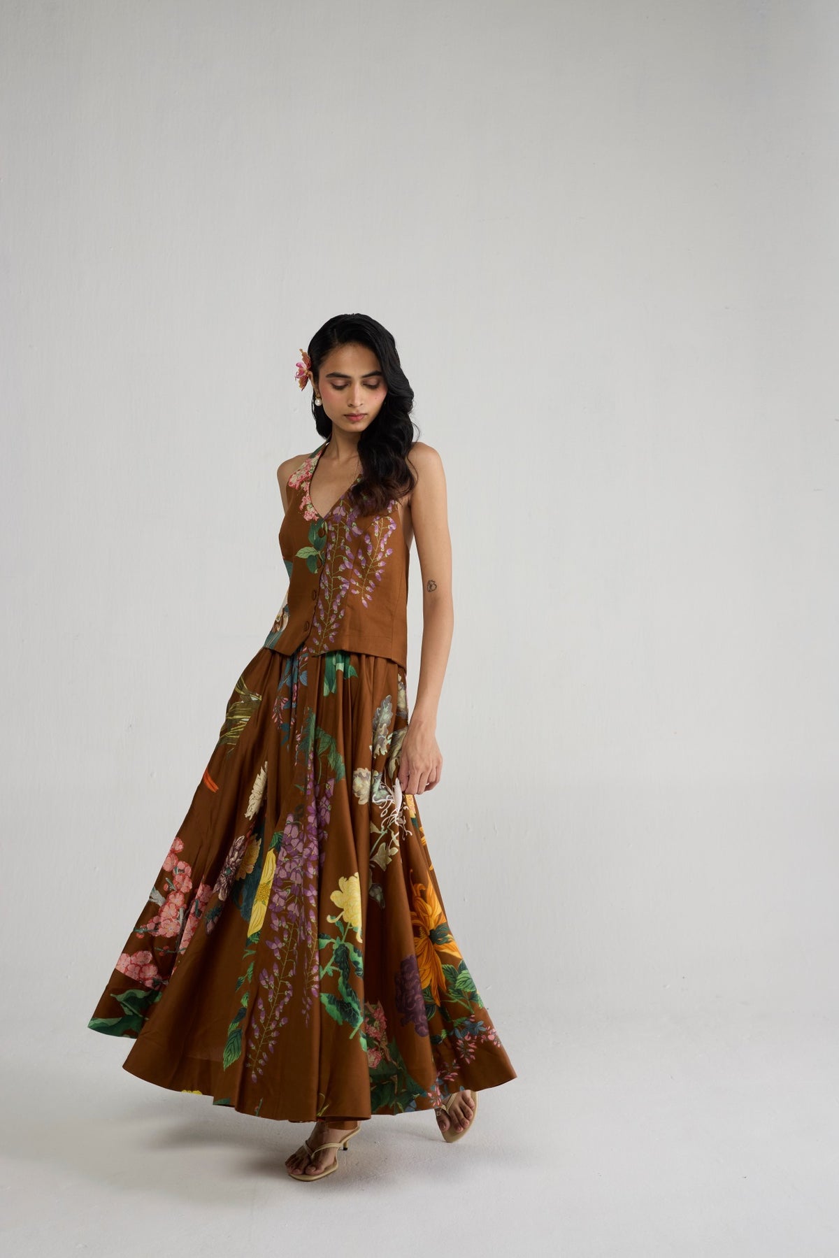 EMI HALTERNECK WAISTCOAT & SKIRT SET