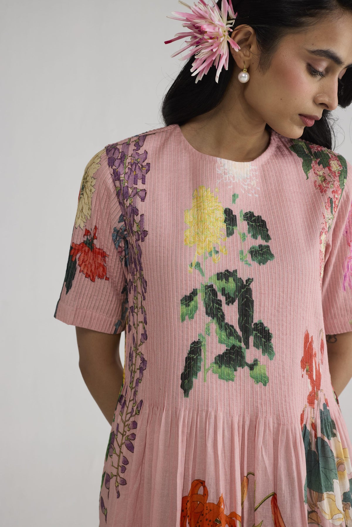 SAKURA PINTUCKS DRESS
