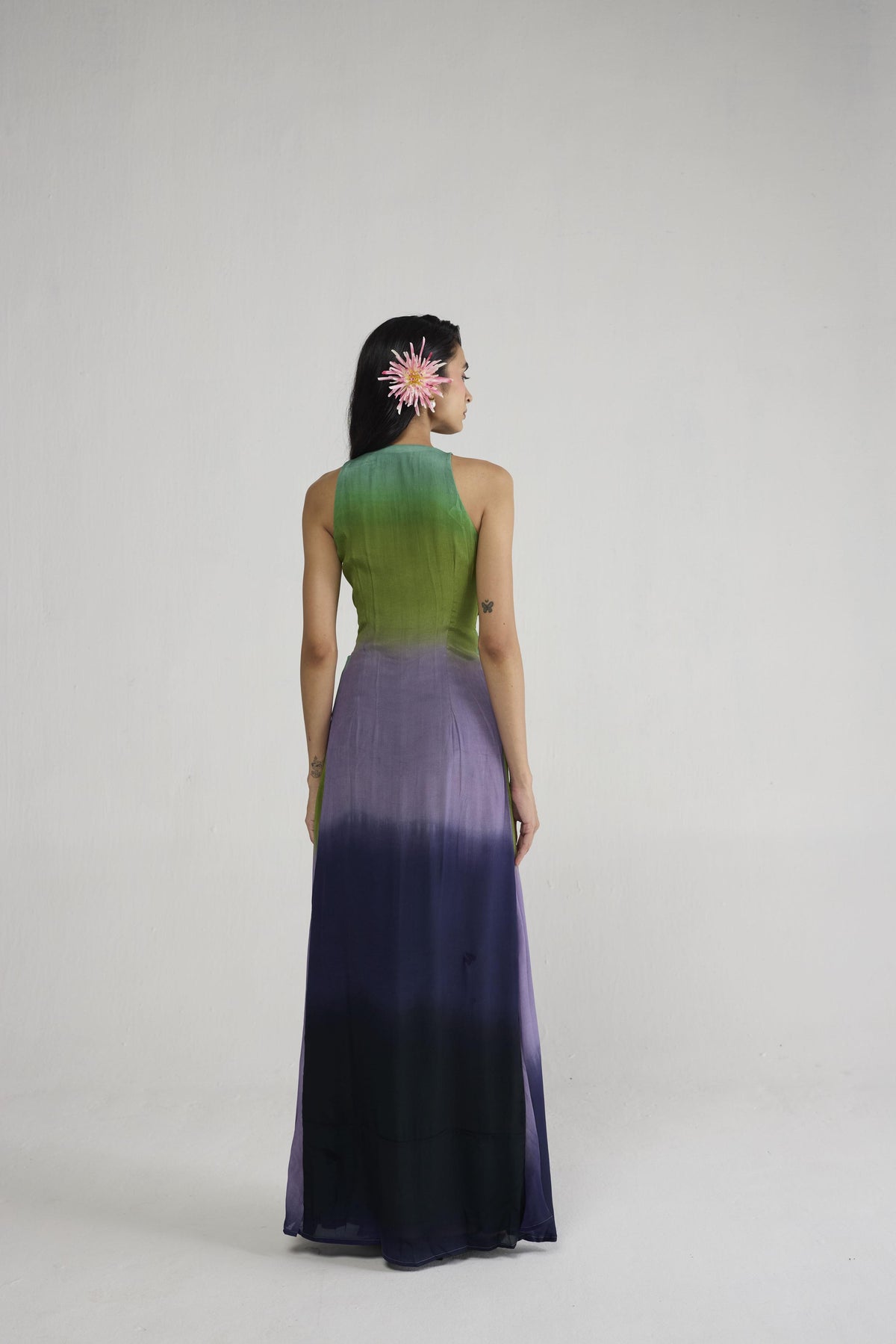 HANA V NECK DRAPED DRESS