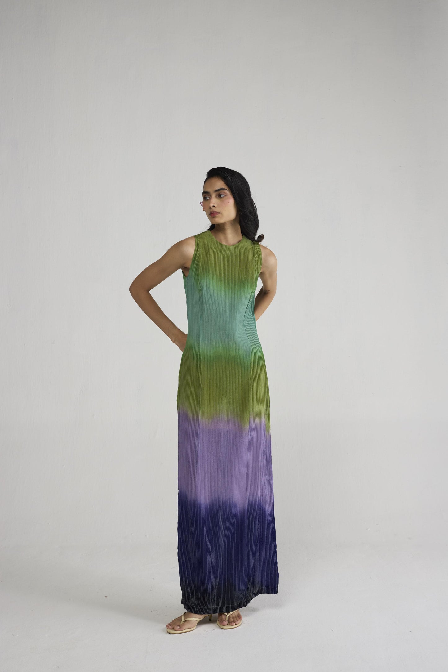 HANA PINTUCKS CREPE DRESS