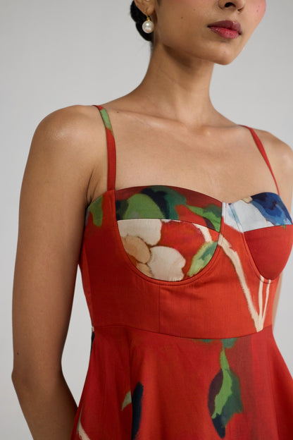 BARA FLARED BRALETTE DRESS