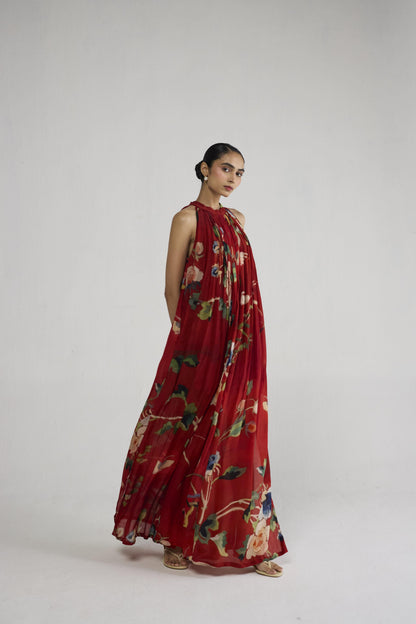 BARA CREPE HALTERNECK DRESS