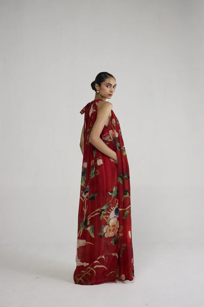 BARA CREPE HALTERNECK DRESS