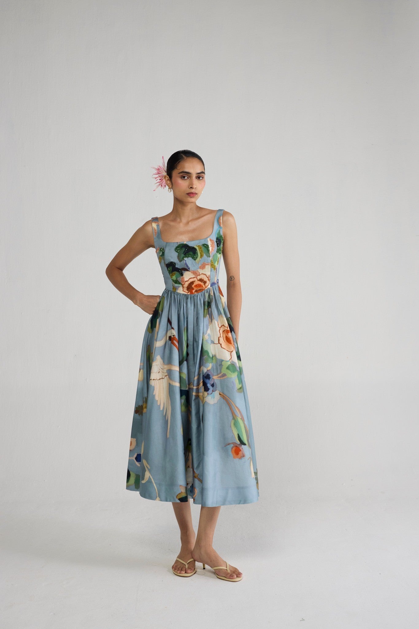 ASSAGAO EMBROIDERED DRESS