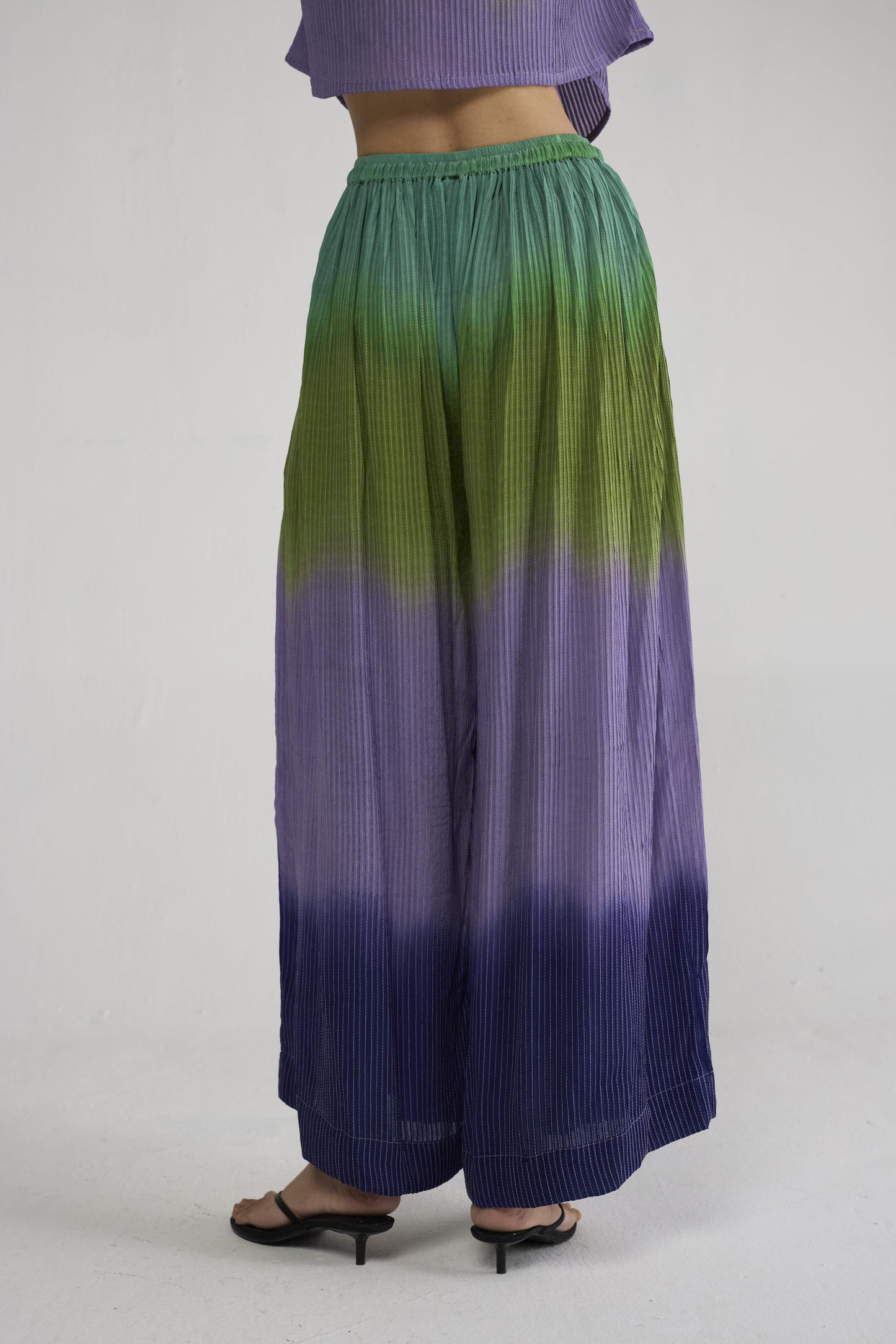 HANA PITUCKS FLARED PANTS