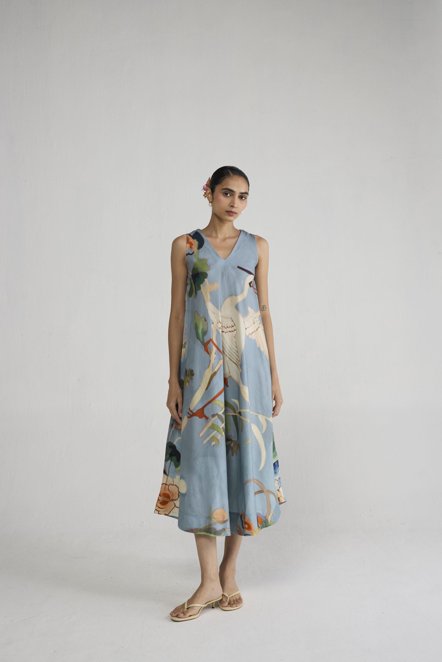 ASAGAO V - NECK DRESS