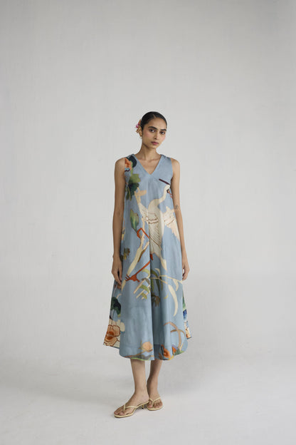 ASAGAO V - NECK DRESS