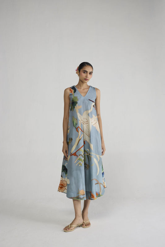ASAGAO V - NECK DRESS