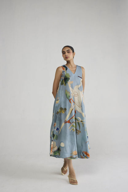 ASAGAO V - NECK DRESS