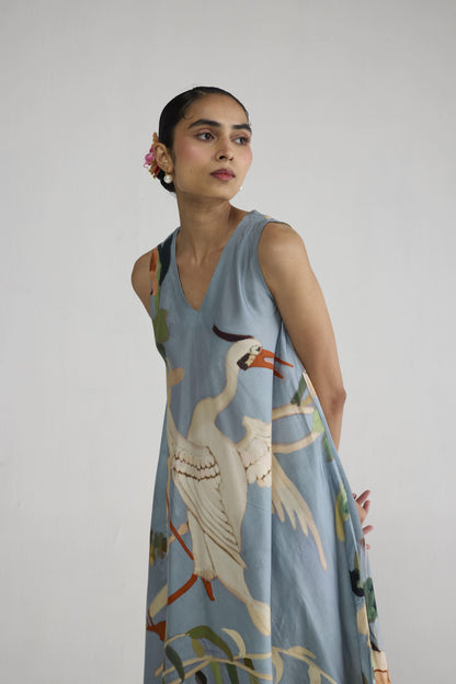 ASAGAO V - NECK DRESS