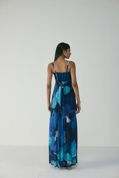 Blue Lagoon Crepe Bralette Dress
