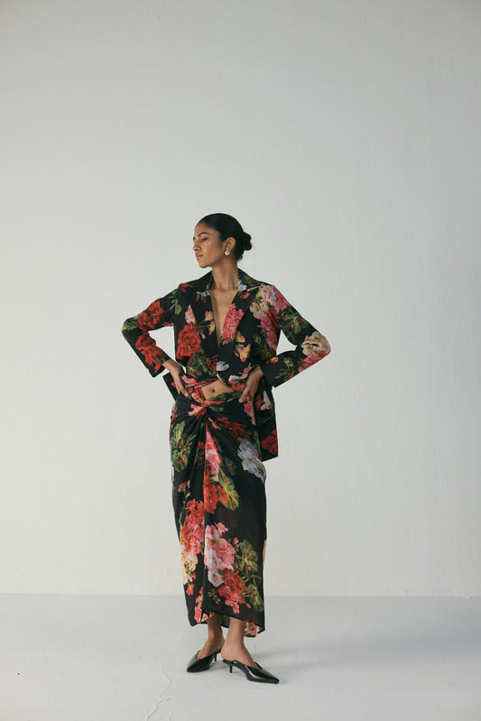 Bloody Mary Blazer & Knotted Skirt Set