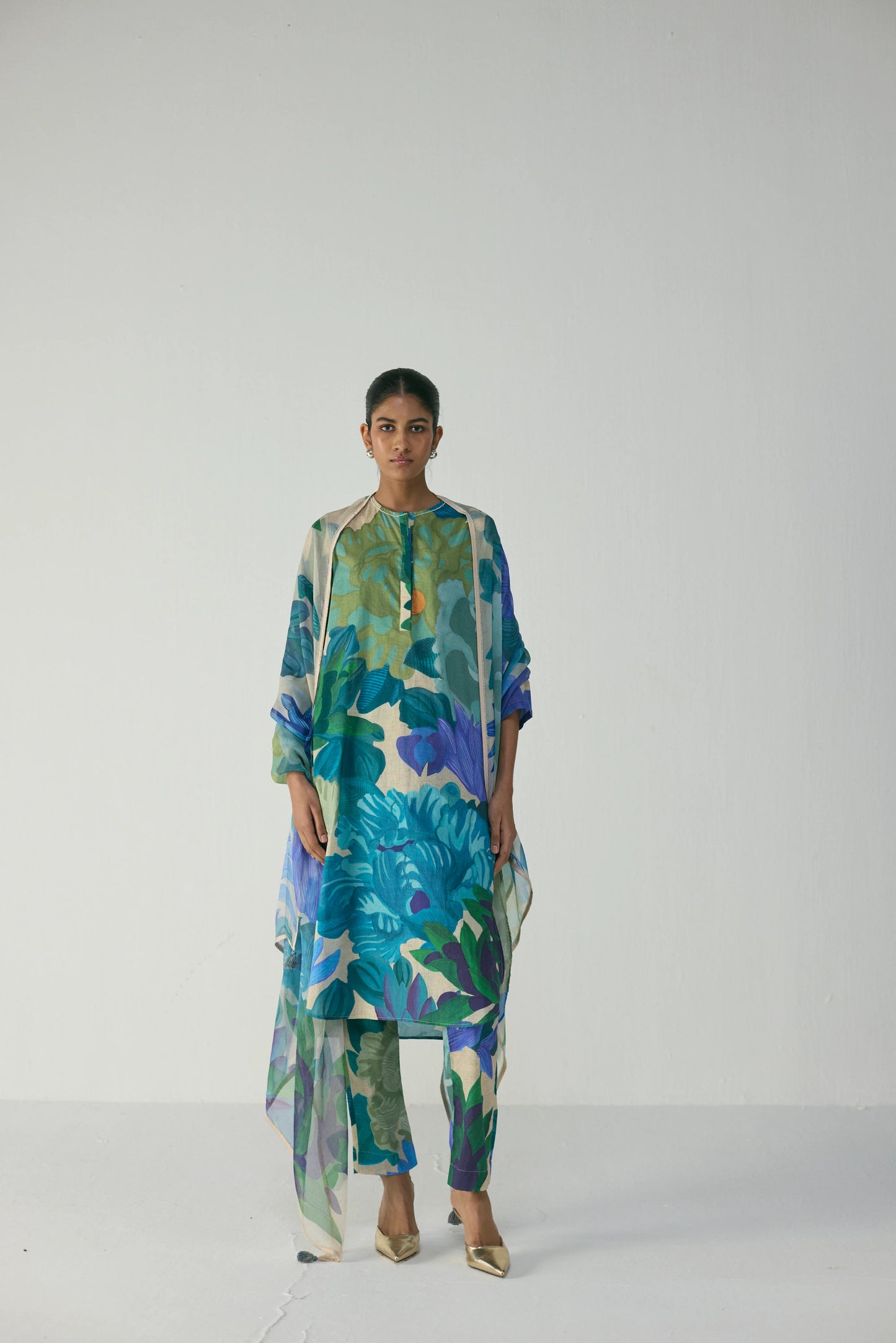 Garden Party Long Cotton Kurta Set