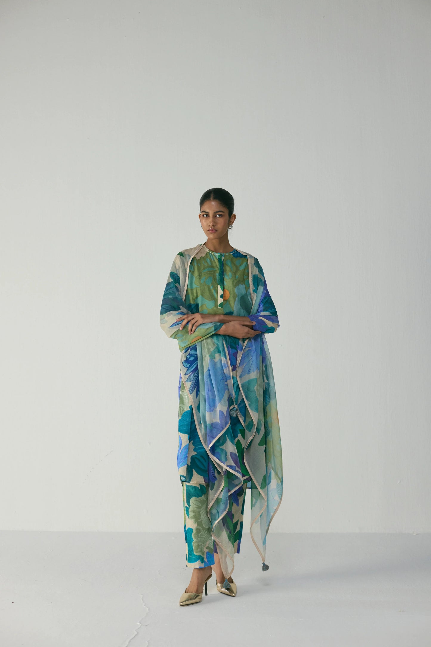 Garden Party Long Cotton Kurta Set