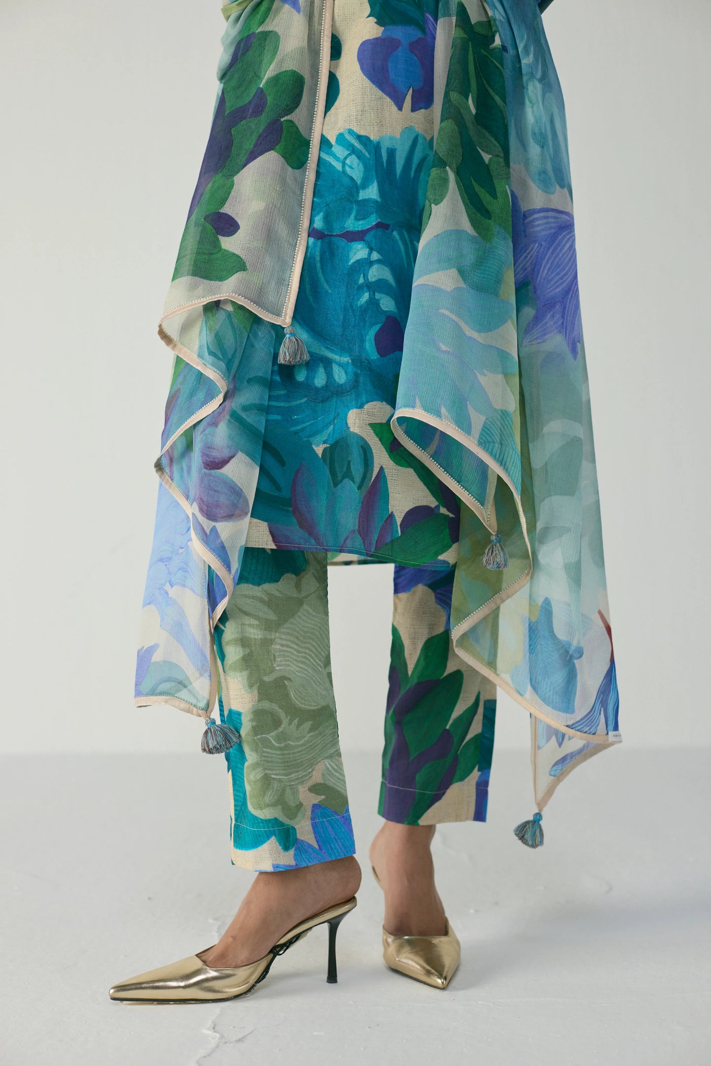 Garden Party Long Cotton Kurta Set