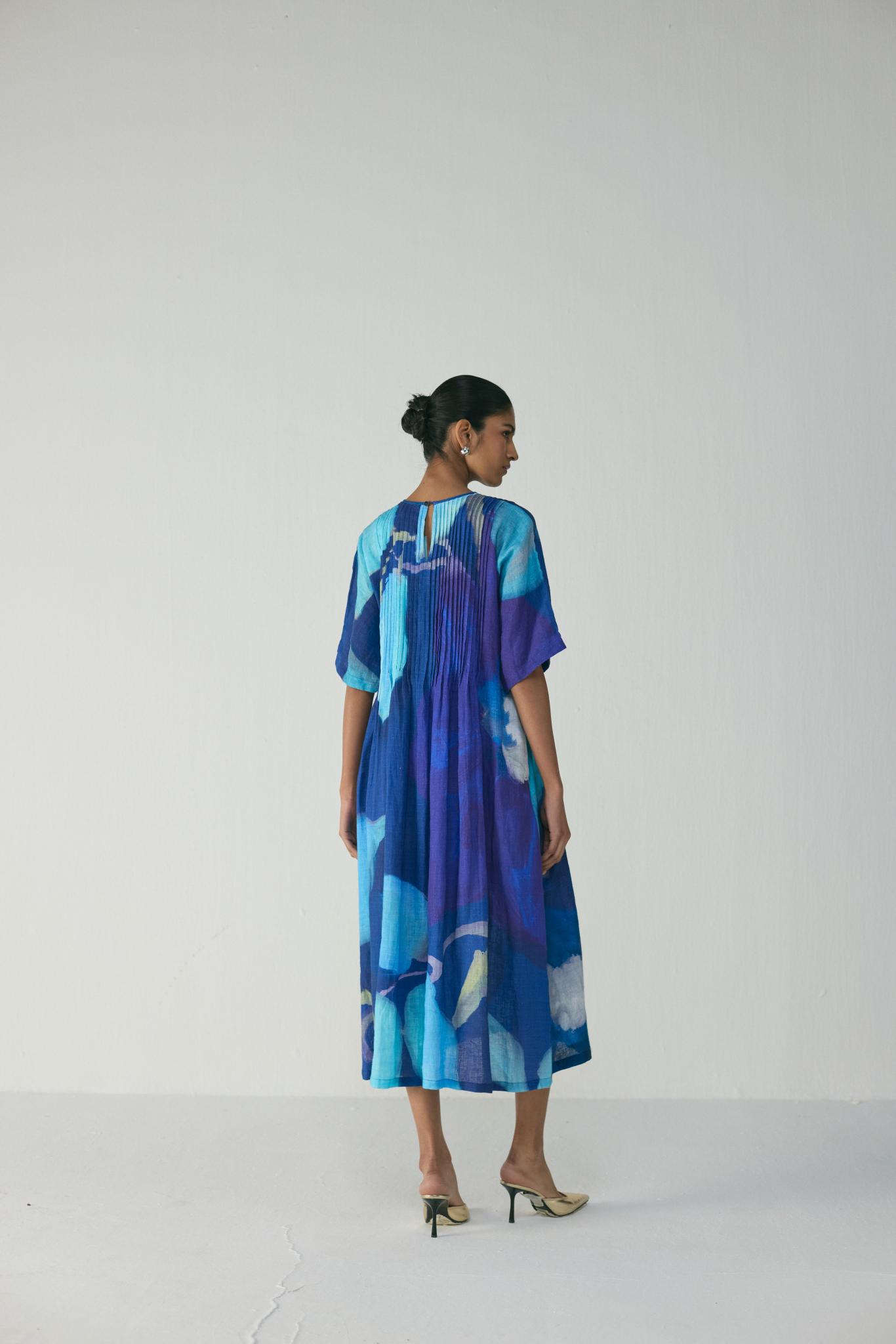 Blue Lagoon Pintucks Dress