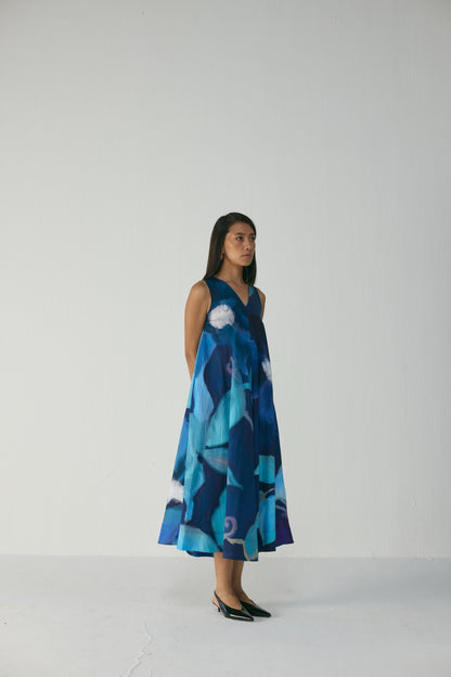 Blue Lagoon V Neck Dress